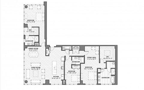 Floor plan for 3 beds, 3.5 baths, 2768 sqft
